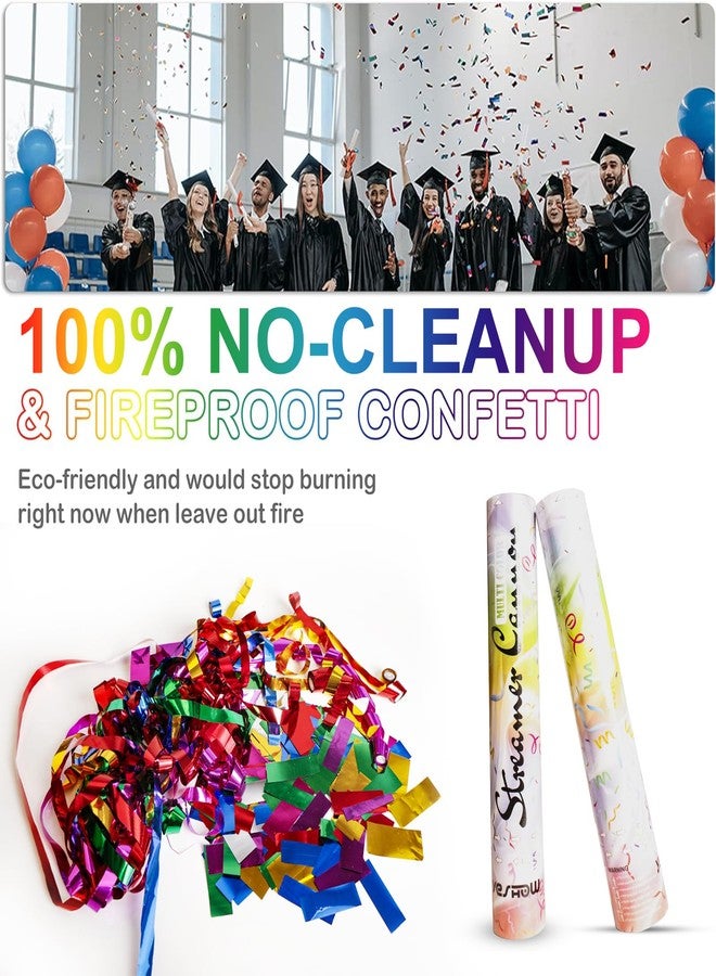 YESHOW Streamer Poppers Confetti Cannon, 6Pack YESHOW Shiny Multicolor Streamers Party Poppers for Graduation, Birthday, Wedding - Image 3